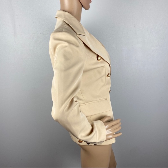 NEW LIONESS BEIGE DOUBLE-BREASTED BLAZER - Picture 5 of 8
